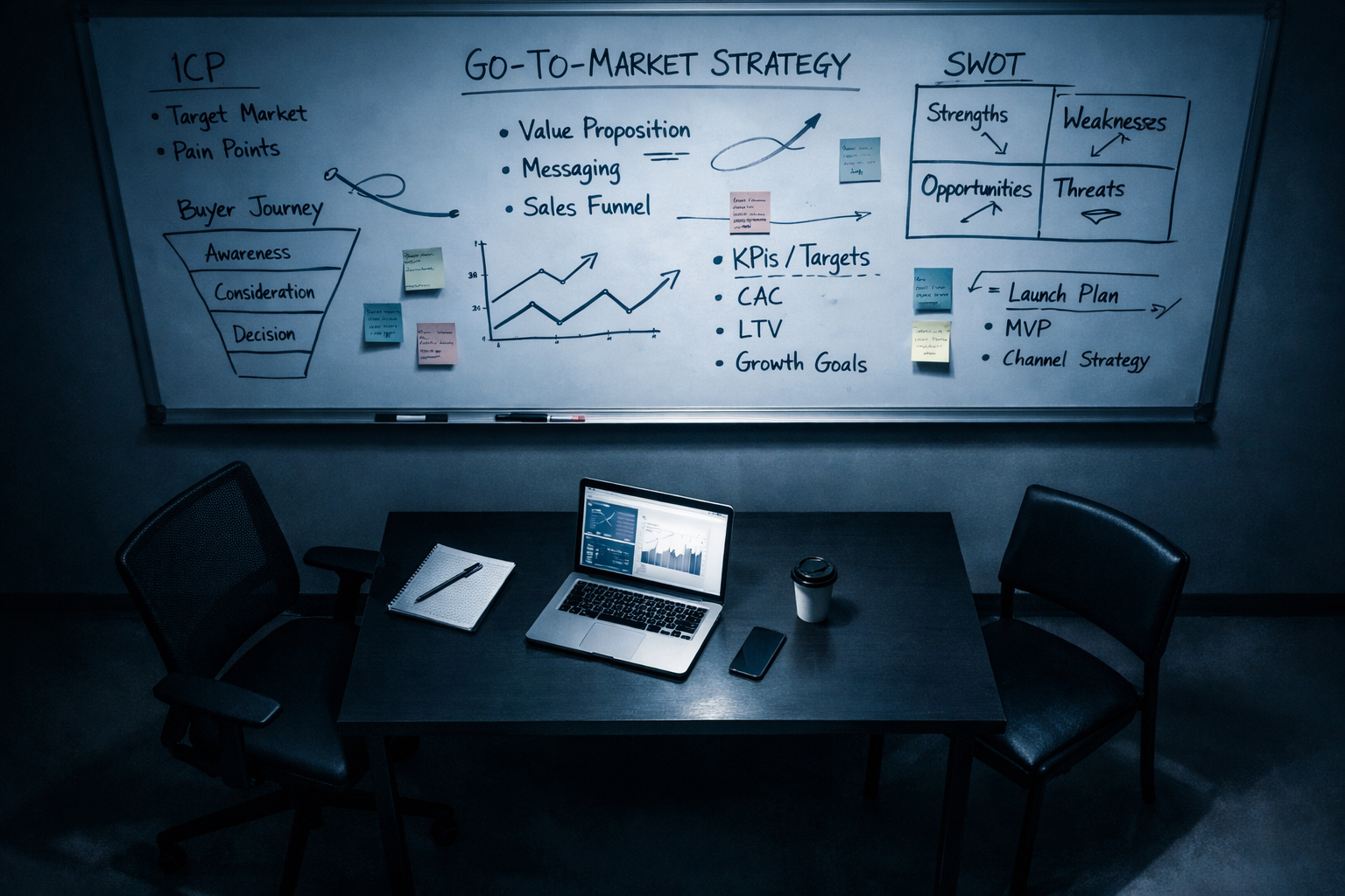 Startup strategy session for VC-backed founders considering a fractional CMO